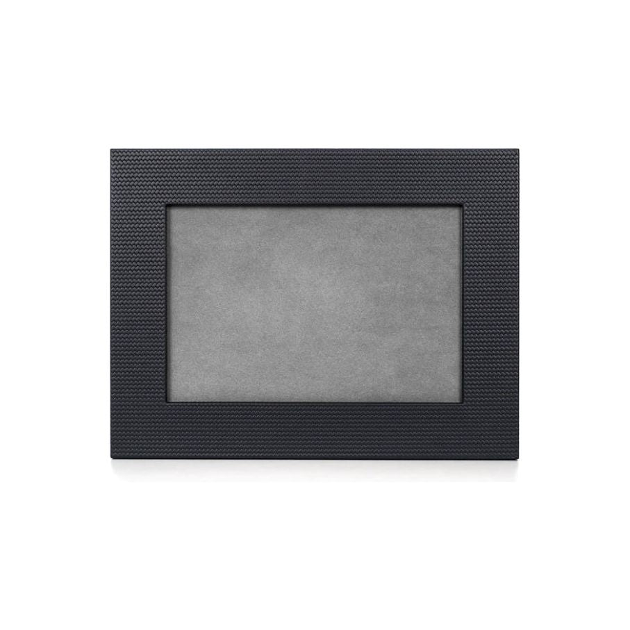 Pinetti standing leather photo frame in black
