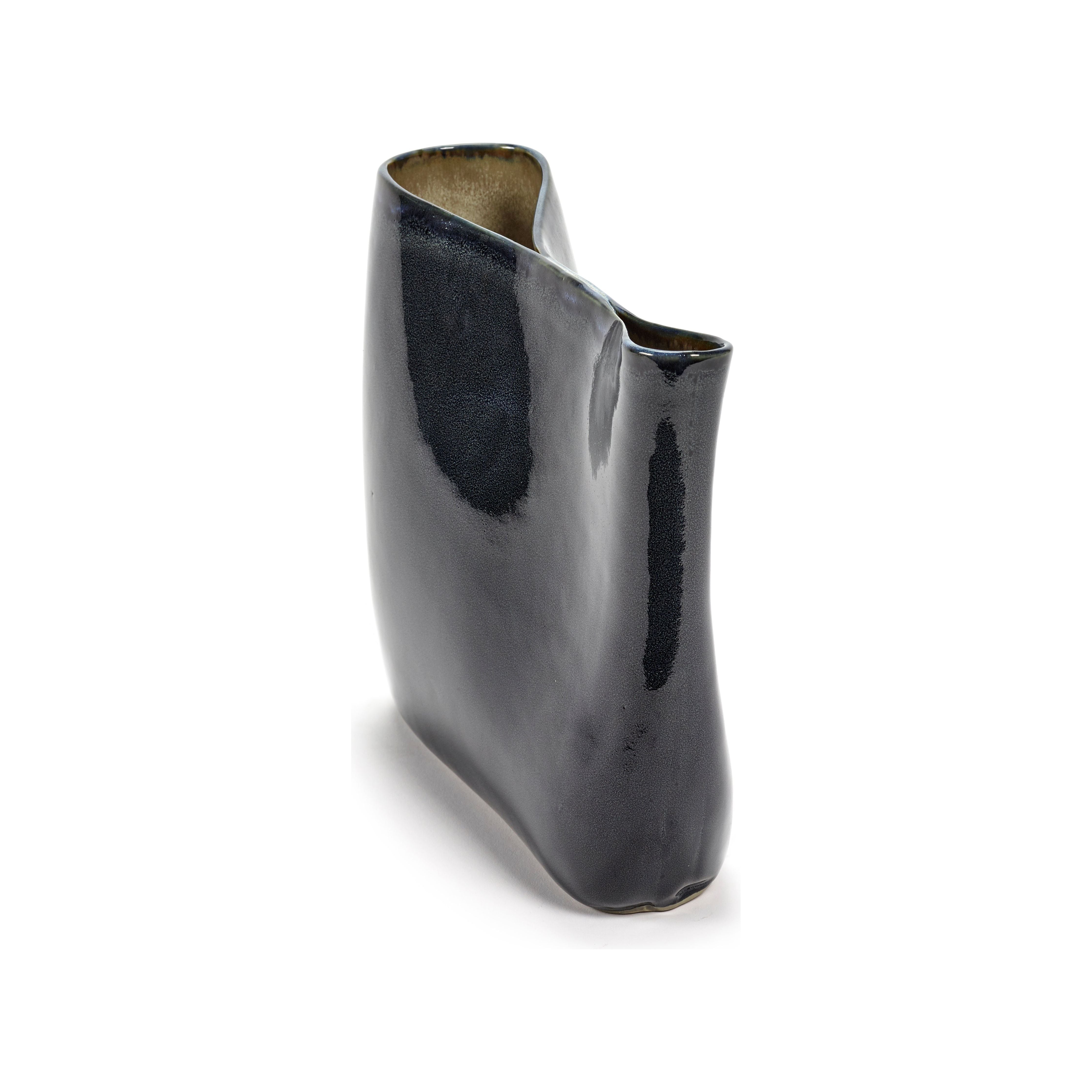 Serax_ceramic_Vase_Low_Dark_Blue_MistyGrey_Anita_le_Grelle