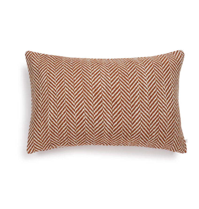 Scapa Home rectangular decorative cushion 'Alton' with herringbone pattern in amber