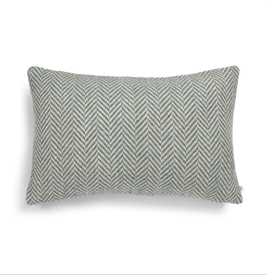Scapa Home rectangular decorative cushion 'Alton' with herringbone pattern in blue green