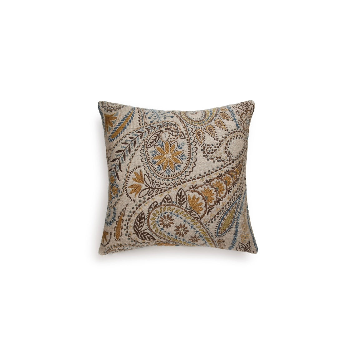 Scapa Home sierkussen â€˜Portobello' in paisley bruin en blauw 60 x 60 cm