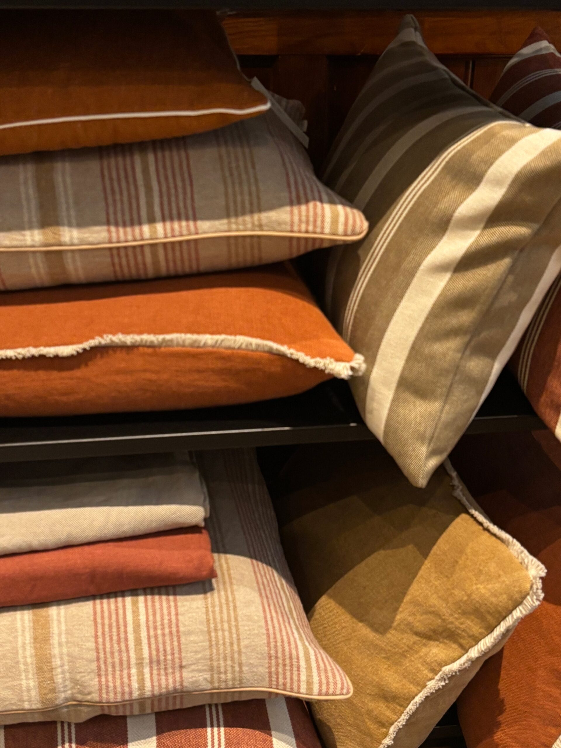 Scapa Home decorative cushion 'Como' and 'Riad' in amber